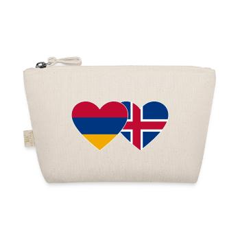 Armenia Iceland Flag Heart - Organic Pouch - nature - Front