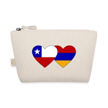 Chile Armenia Flag Heart - Organic Pouch - nature - Front