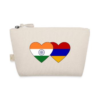 India Armenia Flag Heart - Organic Pouch - nature - Front