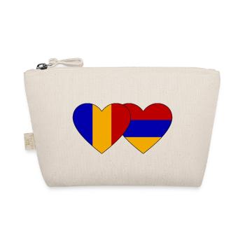 Rumänien Armenien Flagge Herz - Bio-Täschchen - Natur - Vorne