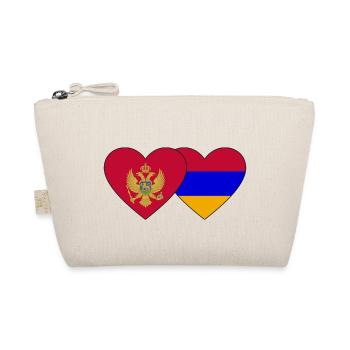 Montenegro Armenien Flagge Herz - Bio-Täschchen - Natur - Vorne