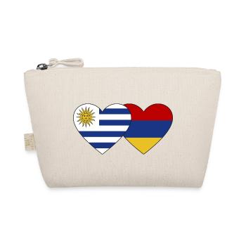 Uruguay Armenia Flag Heart - Organic Pouch - nature - Front