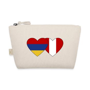 Armenien Peru Flagge Herz - Bio-Täschchen - Natur - Vorne