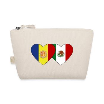 Andorra Mexiko Flagge Herz - Bio-Täschchen - Natur - Vorne