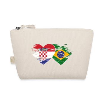 Croatia Brazil flag heart used - Organic Pouch - nature - Front