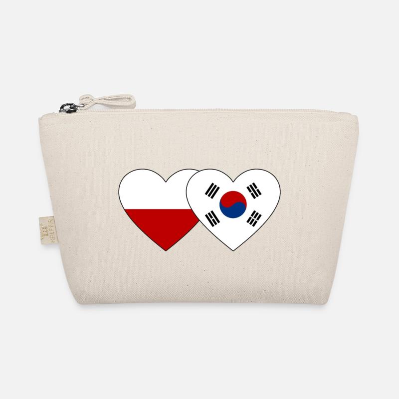 Pologne Corée du Sud Drapeau Coeur Trousse biologique