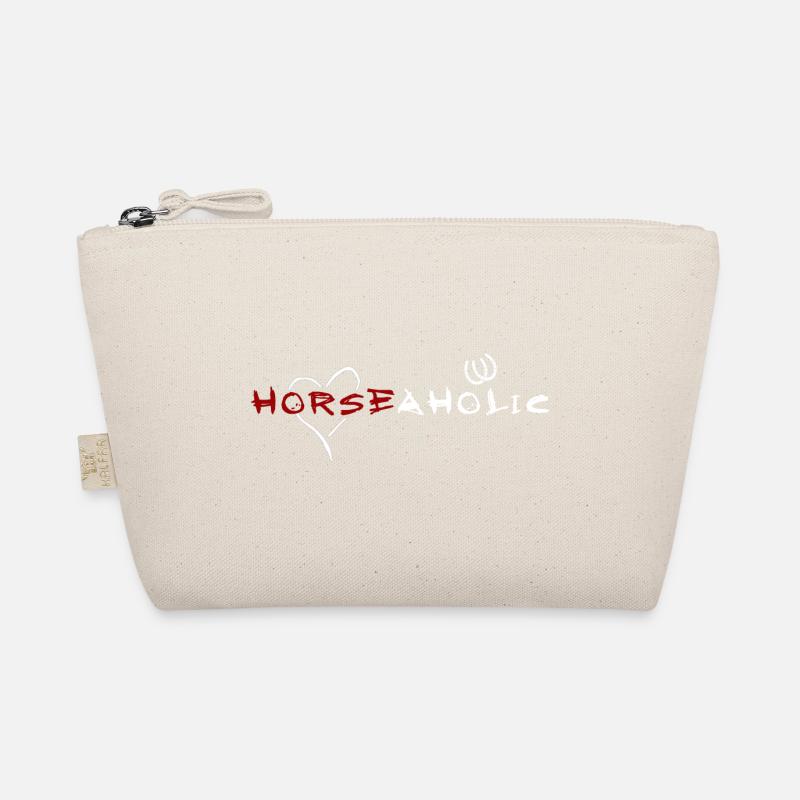 Horseaholic weiß - Bio-Täschchen - Natur