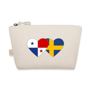 Panama Schweden Flagge Herz - Bio-Täschchen - Natur - Vorne
