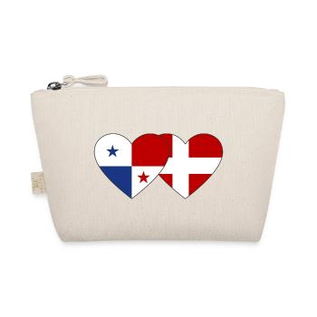 Panama Dänemark Flagge Herz - Bio-Täschchen - Natur - Vorne