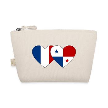 France Panama Flag Heart - Organic Pouch - nature - Front
