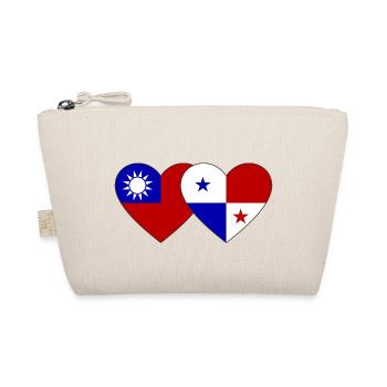 Taiwan Panama Flagge Herz - Bio-Täschchen - Natur - Vorne