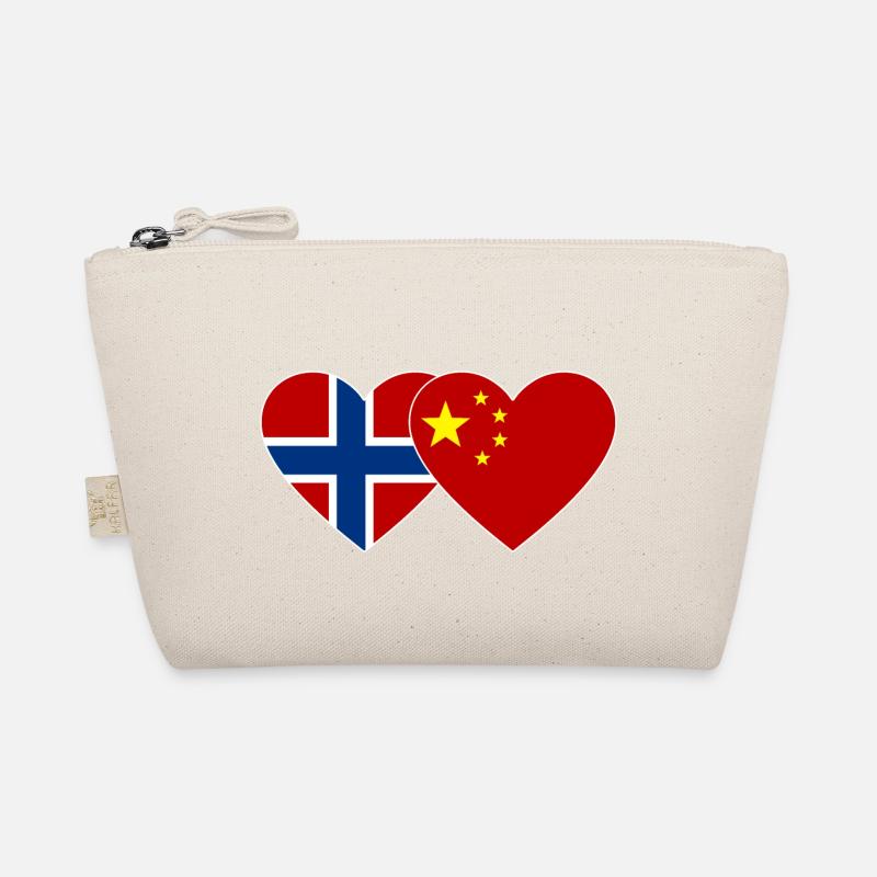 Norway China Heart Flag Organic Pouch