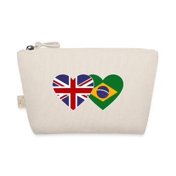 England Brasilien Flagge Herz - Bio-Täschchen - Natur - Vorne