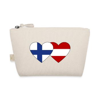 Finland Austria Flag Heart - Organic Pouch - nature - Front