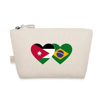 Jordanien Brasilien Flagge Herz - Bio-Täschchen - Natur - Vorne