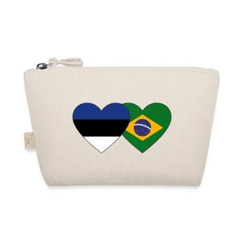 Estland Brasilien Flagge Herz - Bio-Täschchen - Natur - Vorne