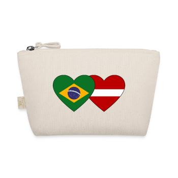 Brasilien Lettland Flagge Herz - Bio-Täschchen - Natur - Vorne