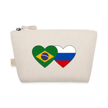 Brazil Russia Flag Heart - Organic Pouch - nature - Front