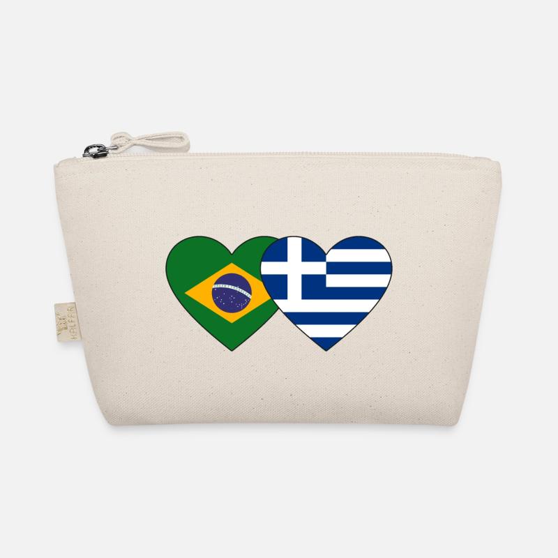 Brésil Grèce Drapeau Coeur Trousse biologique