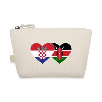 Kroatien Kenia Flagge Herz - Bio-Täschchen - Natur - Vorne