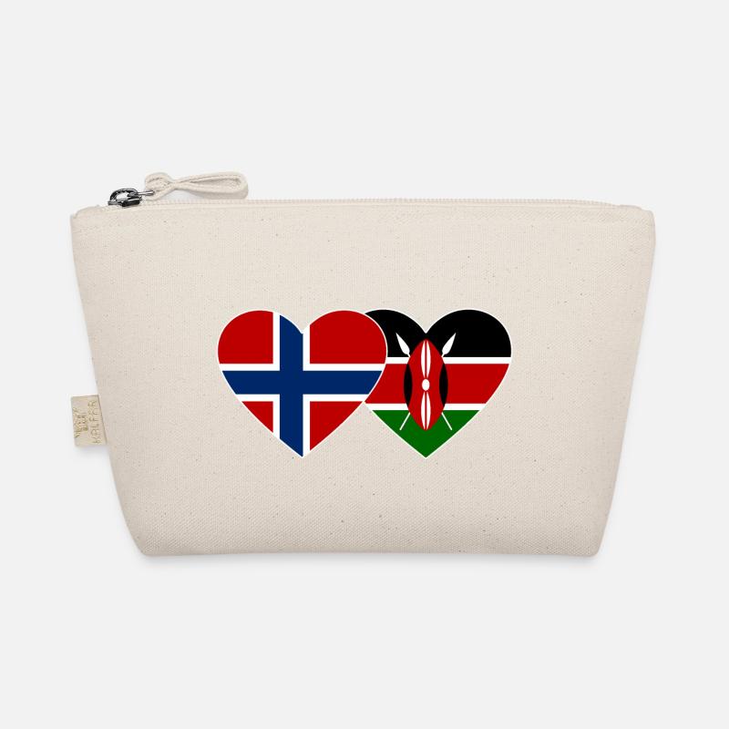 Norway Kenya Flag Heart Organic Pouch