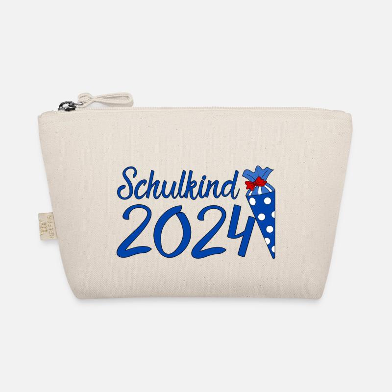 Schulkind 2024 blau - Bio-Täschchen - Natur