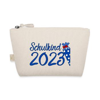 Schulkind 2023 blau - Bio-Täschchen - Natur - Vorne