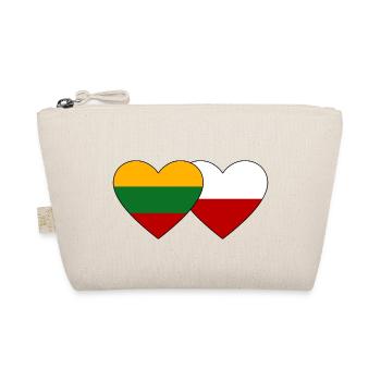 Litauen Polen Flagge Herz - Bio-Täschchen - Natur - Vorne