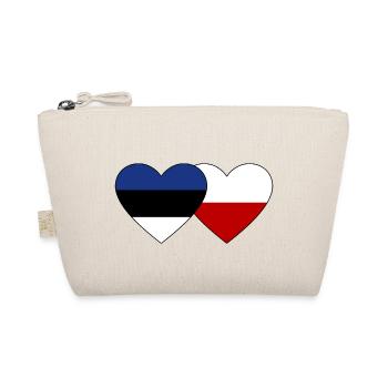 Estland Polen Flagge Herz - Bio-Täschchen - Natur - Vorne