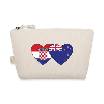 Kroatien Neuseeland Flagge Herz - Bio-Täschchen - Natur - Vorne