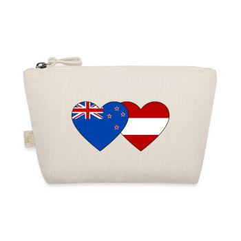 New Zealand Austria Flag Heart - Organic Pouch - nature - Front