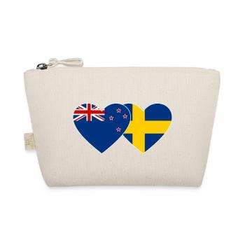Neuseeland Schweden Flagge Herz - Bio-Täschchen - Natur - Vorne