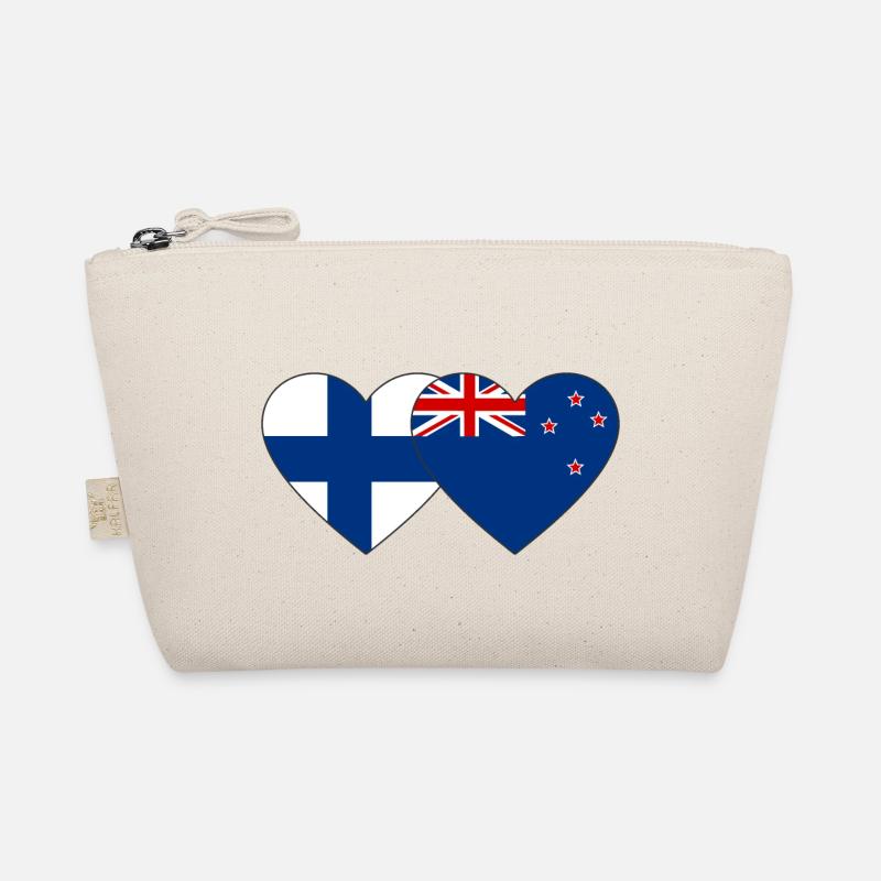 Finnland Neuseeland Flagge Herz Bio-Täschchen