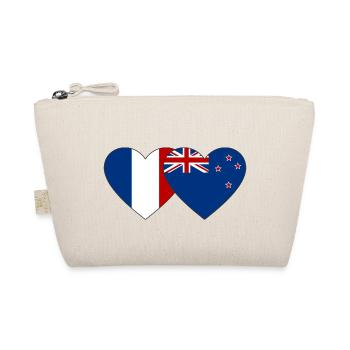 Frankreich Neuseeland Flagge Herz - Bio-Täschchen - Natur - Vorne