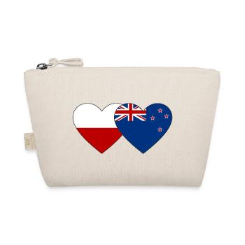 Polen Neuseeland Flagge Herz - Bio-Täschchen - Natur - Vorne