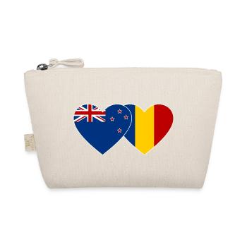 Neuseeland Rumänien Flagge Herz - Bio-Täschchen - Natur - Vorne