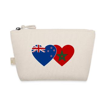 Neuseeland Marokko Flagge Herz - Bio-Täschchen - Natur - Vorne