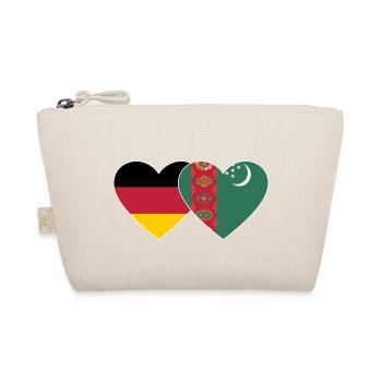 Germany Turkmenistan Flag Heart - Organic Pouch - nature - Front