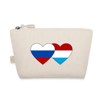 Russia Luxembourg Flag Heart - Organic Pouch - nature - Front