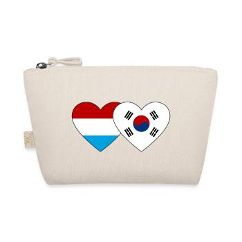 Luxembourg South Korea Flag Heart - Organic Pouch - nature - Front