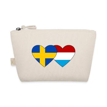 Schweden Luxemburg Flagge Herz - Bio-Täschchen - Natur - Vorne