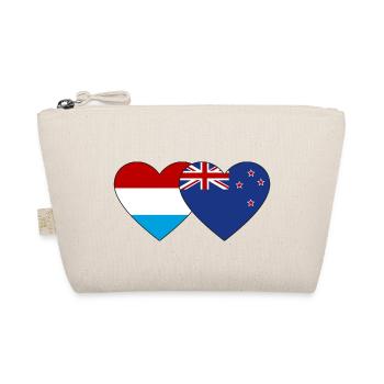 Luxembourg New Zealand Flag Heart - Organic Pouch - nature - Front