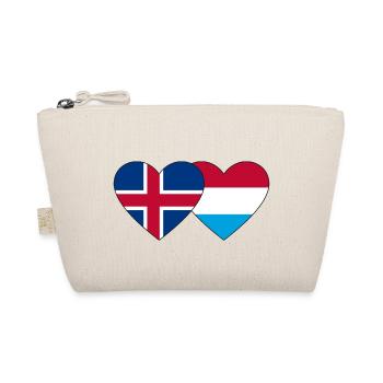 Iceland Luxembourg Flag Heart - Organic Pouch - nature - Front