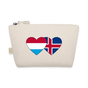 Luxembourg Iceland Flag Heart - Organic Pouch - nature - Front