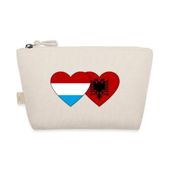Luxembourg Albania Flag Heart - Organic Pouch - nature - Front