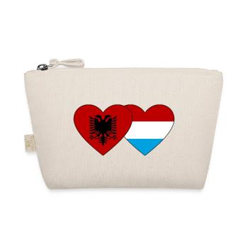 Albanien Luxemburg Flagge Herz - Bio-Täschchen - Natur - Vorne