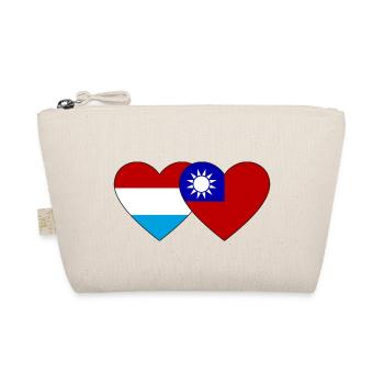 Luxembourg Taiwan Flag Heart - Organic Pouch - nature - Front