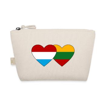 Luxemburg Litauen Flagge Herz - Bio-Täschchen - Natur - Vorne