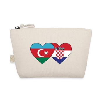 Azerbaijan Croatia Flag Heart - Organic Pouch - nature - Front