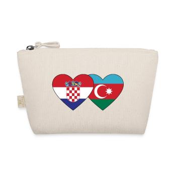 Croatia Azerbaijan Flag Heart - Organic Pouch - nature - Front